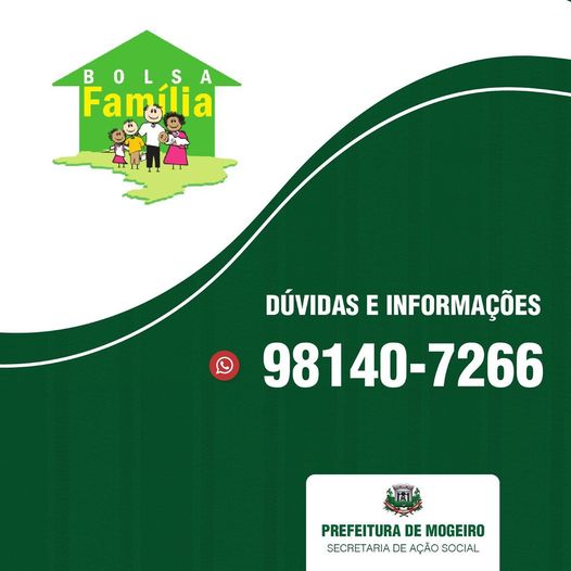 Gestão do Bolsa Família de Mogeiro divulga número para dúvidas e informações