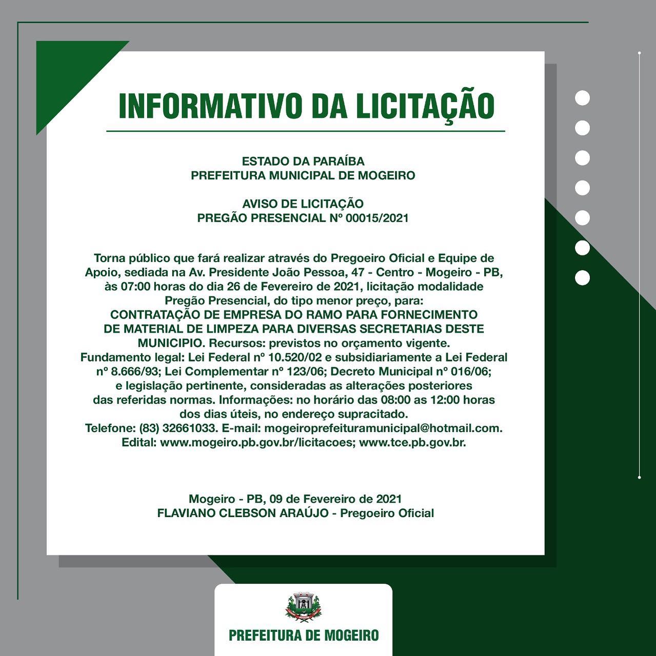 Informativo da Licitação