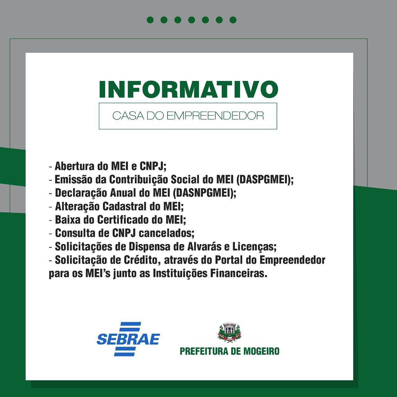 Casa do Empreendedor emite informativo sobre atendimento