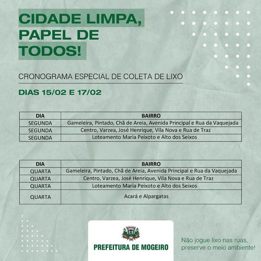 CIDADE LIMPA, PAPEL DE TODOS!