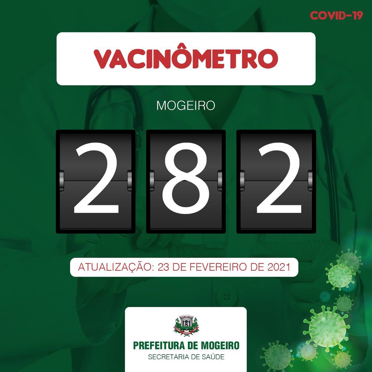 Acompanhe no #Vacinômetro o número de pessoas já vacinadas em nossa cidade