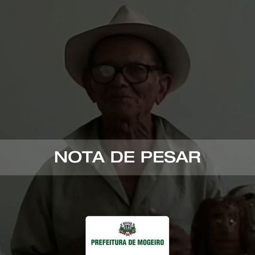 Prefeitura emite nota de pesar pelo falecimento do Senhor Paulo, conhecido como Paulo Bonequeiro