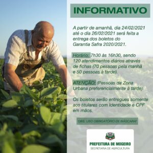 Entrega dos boletos do Garantia Safra 2020/2021.